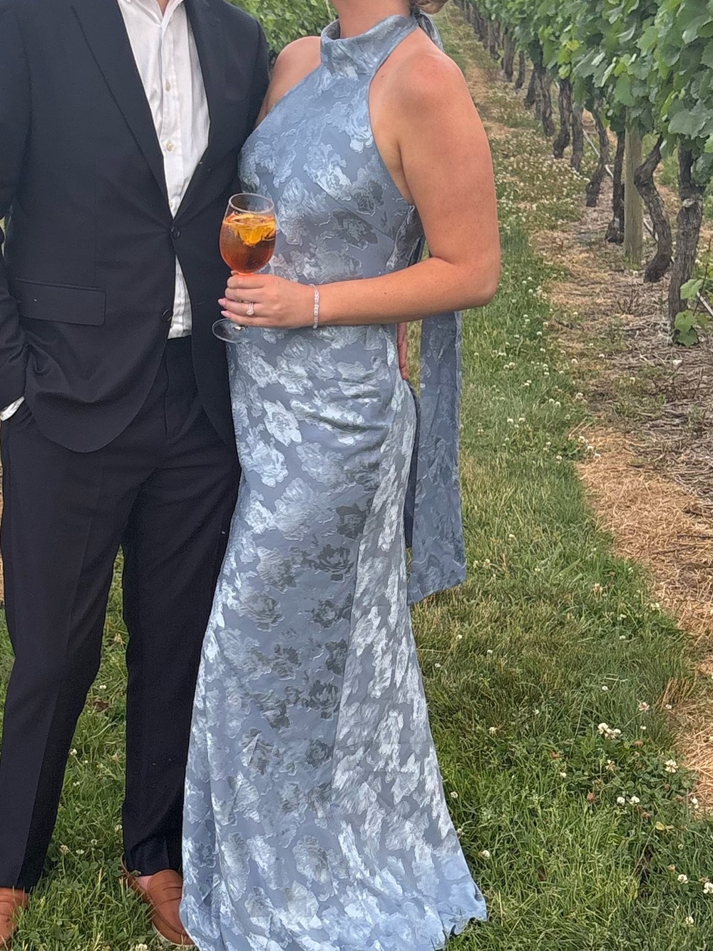 Azazie Light Blue Floral Maxi Dress - Picture 2 of 3